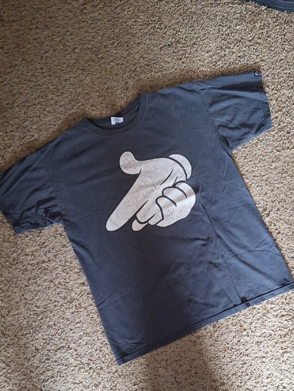 Crooks & Castles Charcoal Tee with "Mouse" Hands